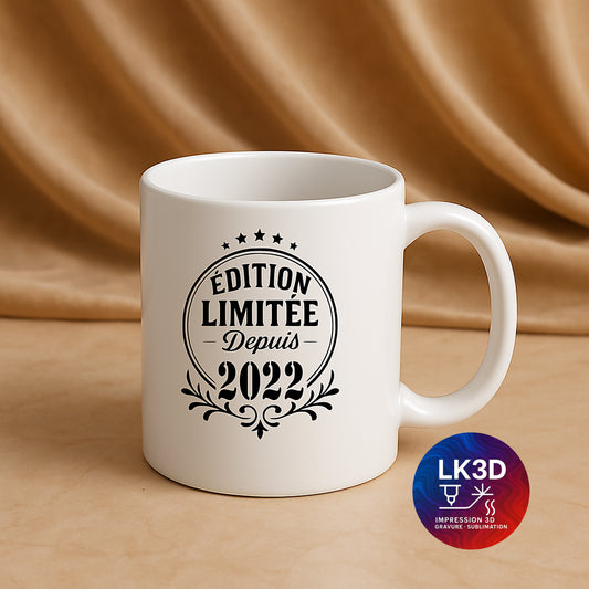 Mug Édition limitée depuis 2022 – 340 ml – Personnalisé par sublimation