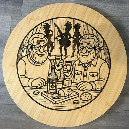 Plateau Tournant en Bambou Ø 50 cm – Élégance & Praticité pour Vos Apéros