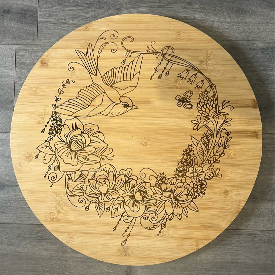 Plateau Tournant en Bambou Ø 50 cm – Élégance & Praticité pour Vos Apéros