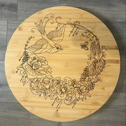 Plateau Tournant en Bambou Ø 50 cm – Élégance & Praticité pour Vos Apéros