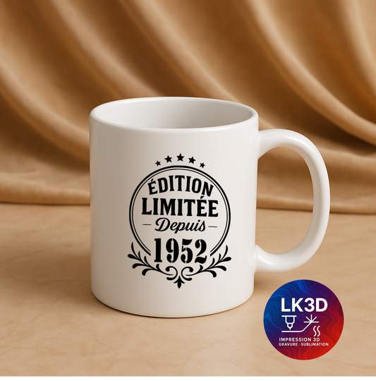 Mug Édition limitée depuis 1952 – 340 ml – Personnalisé par sublimation
