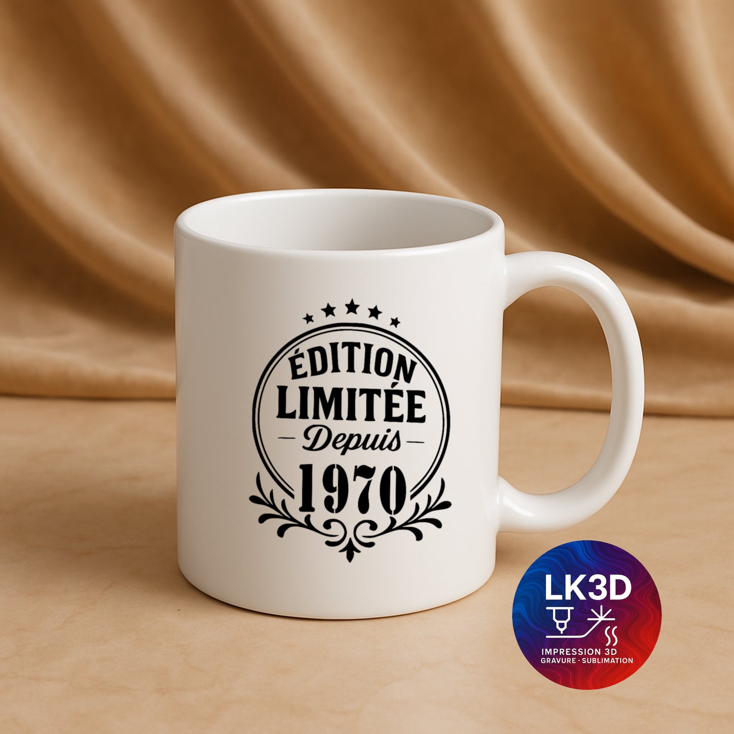 Mug Édition limitée depuis 1970 – 340 ml – Personnalisé par sublimation