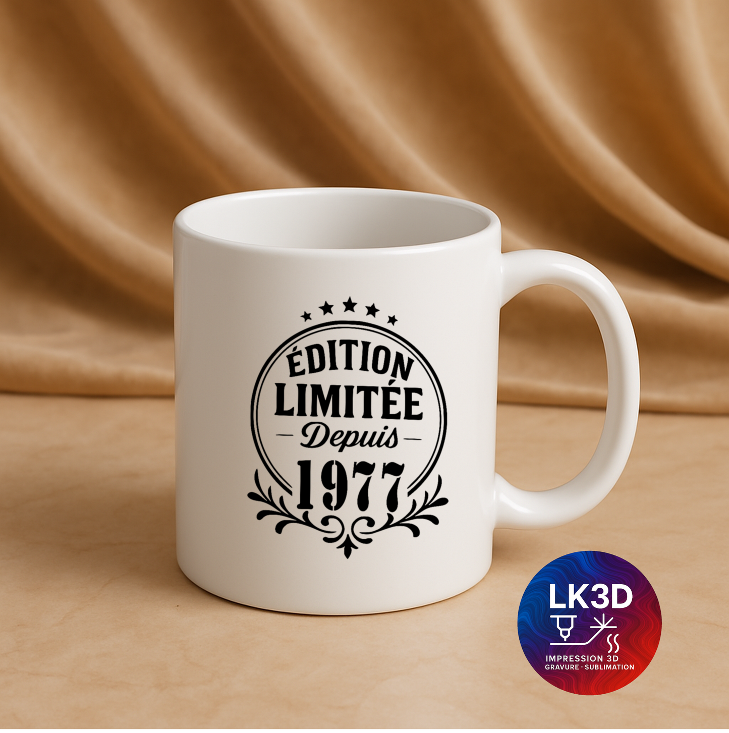 Mug Édition limitée depuis 1977 – 340 ml – Personnalisé par sublimation