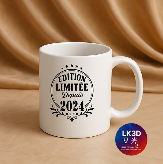 Mug Édition limitée depuis 2024 – 340 ml – Personnalisé par sublimation
